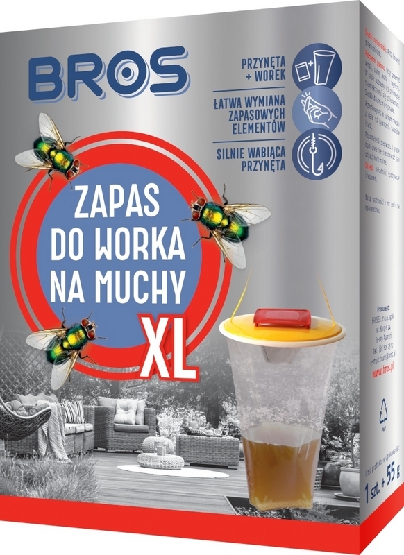 Bros mucholapka 0,12 kg 8000 ml + DABSTER.PL RUKAVICE JEDNORÁZOVÉ HDPE 2 ks